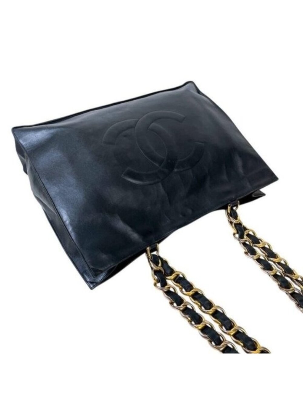 Authentic CHANEL Jumbo XL Shopping Tote Timeless Classic Black Lambskin Vintage - Picture 6 of 15